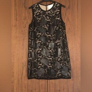 3.1 Phillip Lim Black leather and Cream Lace Detail